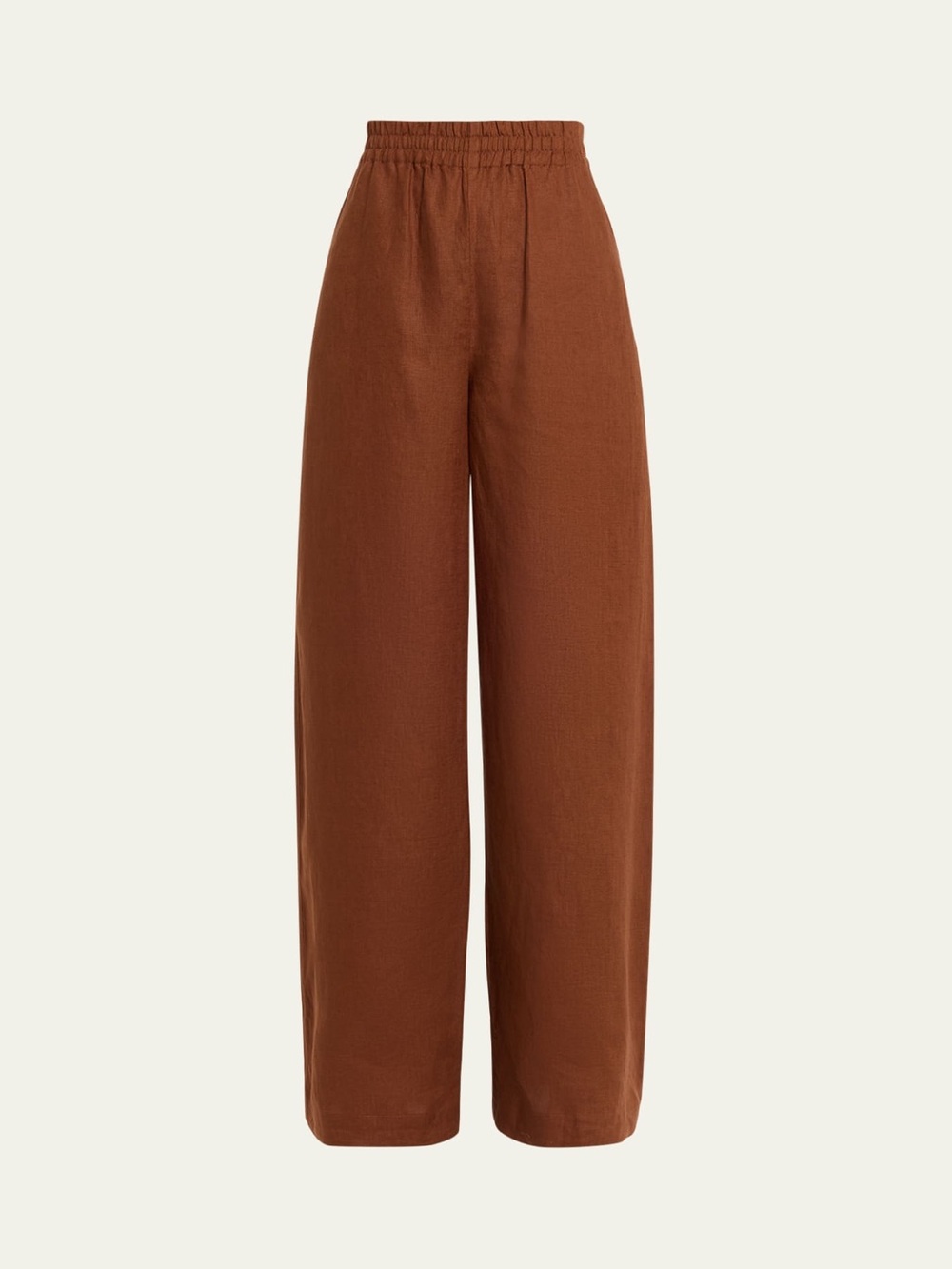 A.L.C. Tyler Wide-Leg Linen Pants in Burnett Brown Size: 10